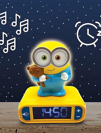 Réveil avec Veilleuse Les Minions en 3D