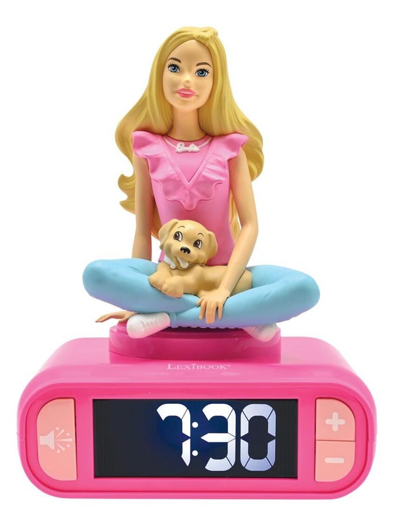 Réveil avec veilleuse lumineuse Barbie en 3D Rose - Kiabi