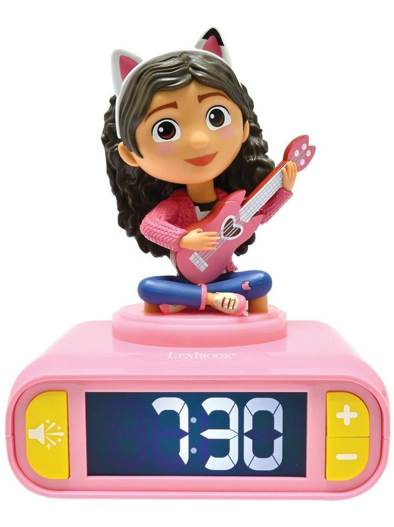 Réveil avec Veilleuse Lumineuse Gabby Dollhouse en 3D Rose - Kiabi