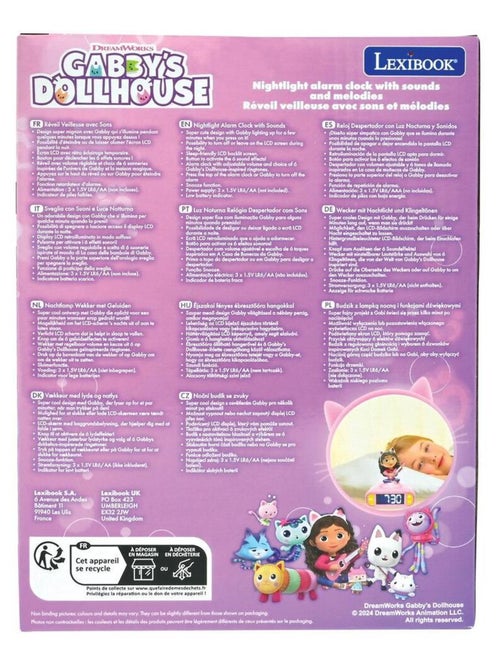 Réveil avec Veilleuse Lumineuse Gabby Dollhouse en 3D - Kiabi