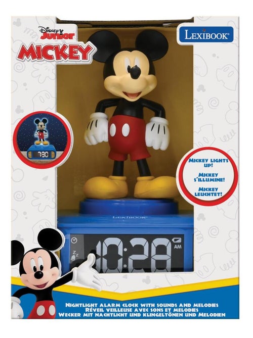 Réveil avec veilleuse lumineuse Mickey en 3D - Kiabi