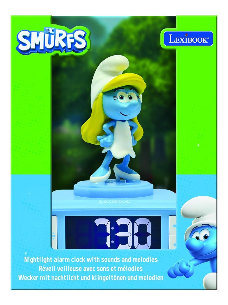 Réveil avec veilleuse Schtroumpfette en 3D Bleu - Kiabi