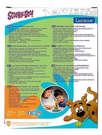 Réveil avec veilleuse Scooby Doo en 3D