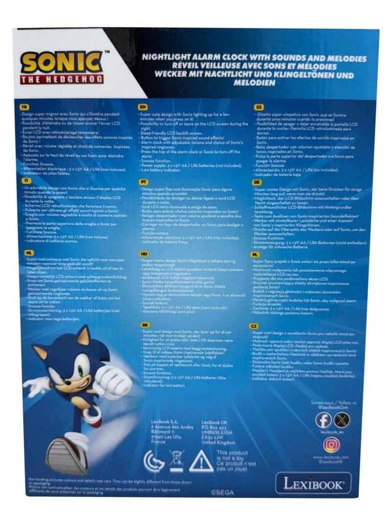 Réveil avec veilleuse Sonic 3D Bleu - Kiabi