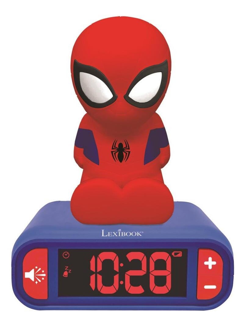 Réveil avec Veilleuse SpiderMan 3D Rouge - Kiabi