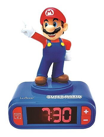 Réveil avec veilleuse Super Mario en 3D