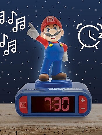 Réveil avec veilleuse Super Mario en 3D