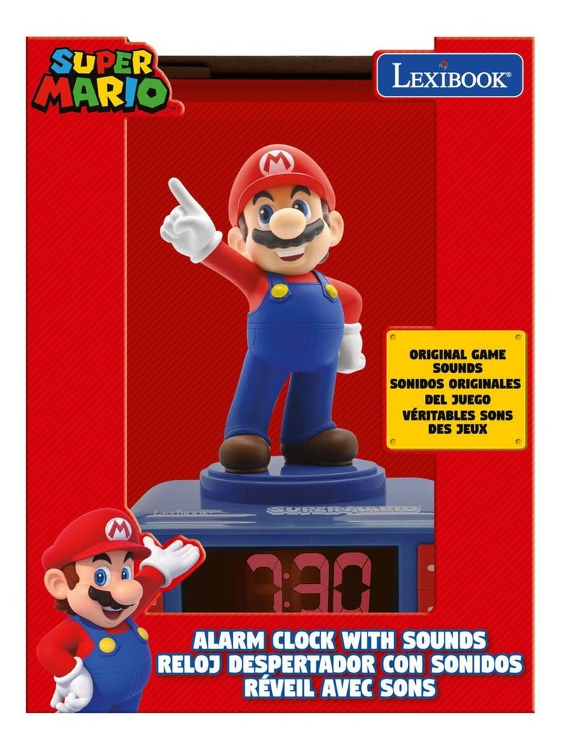 Réveil avec veilleuse Super Mario en 3D Bleu - Kiabi