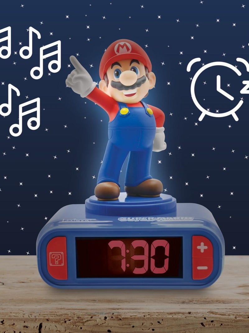 Réveil avec veilleuse Super Mario en 3D Bleu - Kiabi