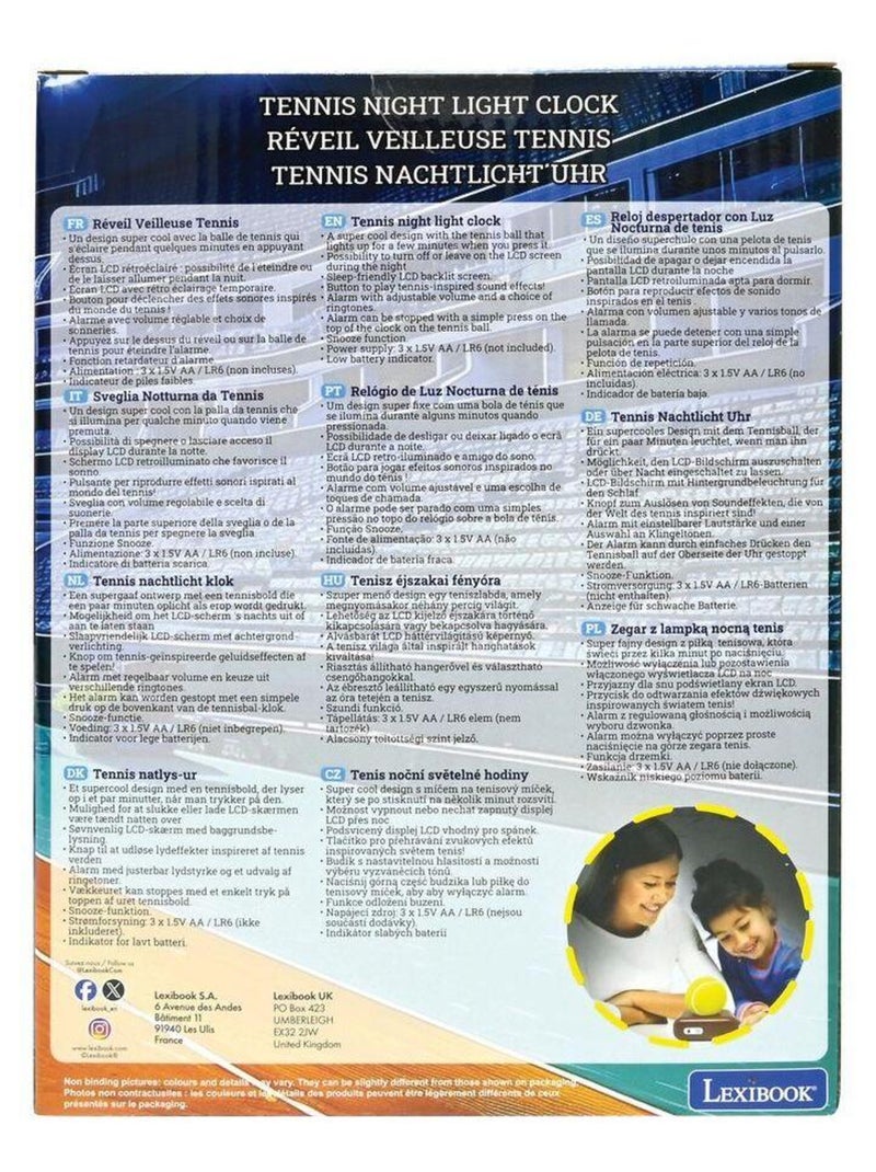 Réveil avec veilleuse Tennis en 3D Jaune - Kiabi