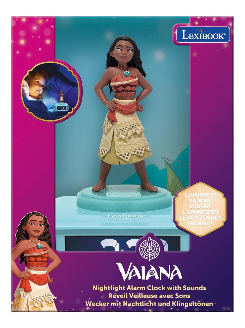 Réveil avec veilleuse Vaiana en 3D Rose - Kiabi