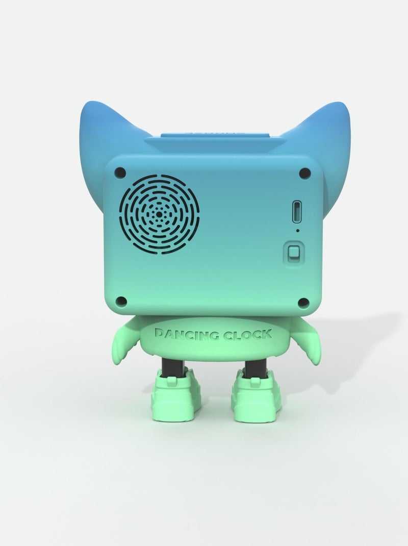 Réveil et Enceinte Bluetooth Enfant Dancing Clock, danse en musique, Écran LCD Émotionnel - MOB Bleu Vert Bleu - Kiabi