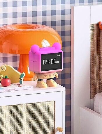 Réveil et Enceinte Bluetooth Enfant Dancing Clock, danse en musique, Écran LCD Émotionnel - MOB