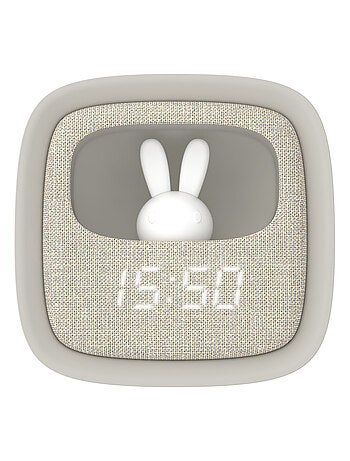Réveil et Veilleuse pour Enfant Billy Clock - Motif Lapin - Face Avant Tissu - Cadre Plastique - MOB
