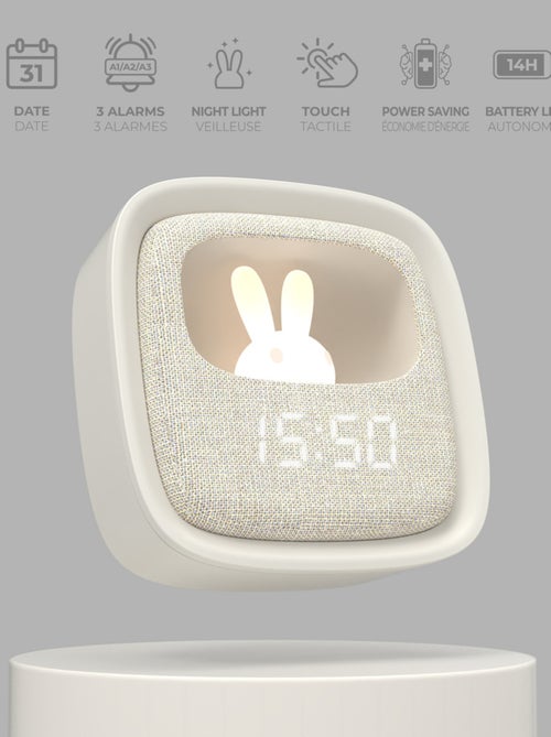 Réveil et Veilleuse pour Enfant Billy Clock - Motif Lapin - Face Avant Tissu - Cadre Plastique - MOB - Kiabi Réveil et Veilleuse pour Enfant Billy Clock - Motif Lapin - Face Avant Tissu - Cadre Plastique - MOB - Kiabi