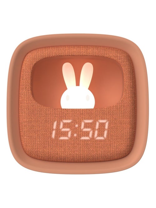 Réveil et Veilleuse pour Enfant Billy Clock - Motif Lapin - Face Avant Tissu - Cadre Plastique - MOB - Kiabi