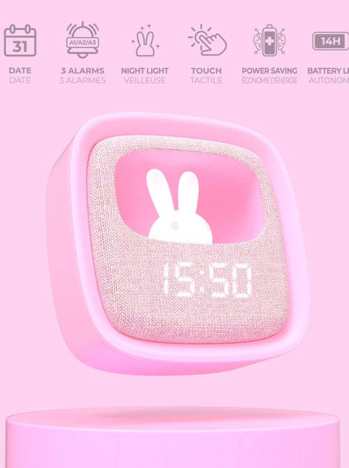 Réveil et Veilleuse pour Enfant Billy Clock - Motif Lapin - Face Avant Tissu - Cadre Plastique - MOB - Kiabi Réveil et Veilleuse pour Enfant Billy Clock - Motif Lapin - Face Avant Tissu - Cadre Plastique - MOB - Kiabi