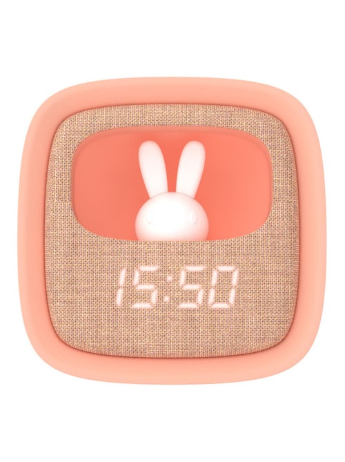 Réveil et Veilleuse pour Enfant Billy Clock - Motif Lapin - Face Avant Tissu - Cadre Plastique - MOB - Kiabi