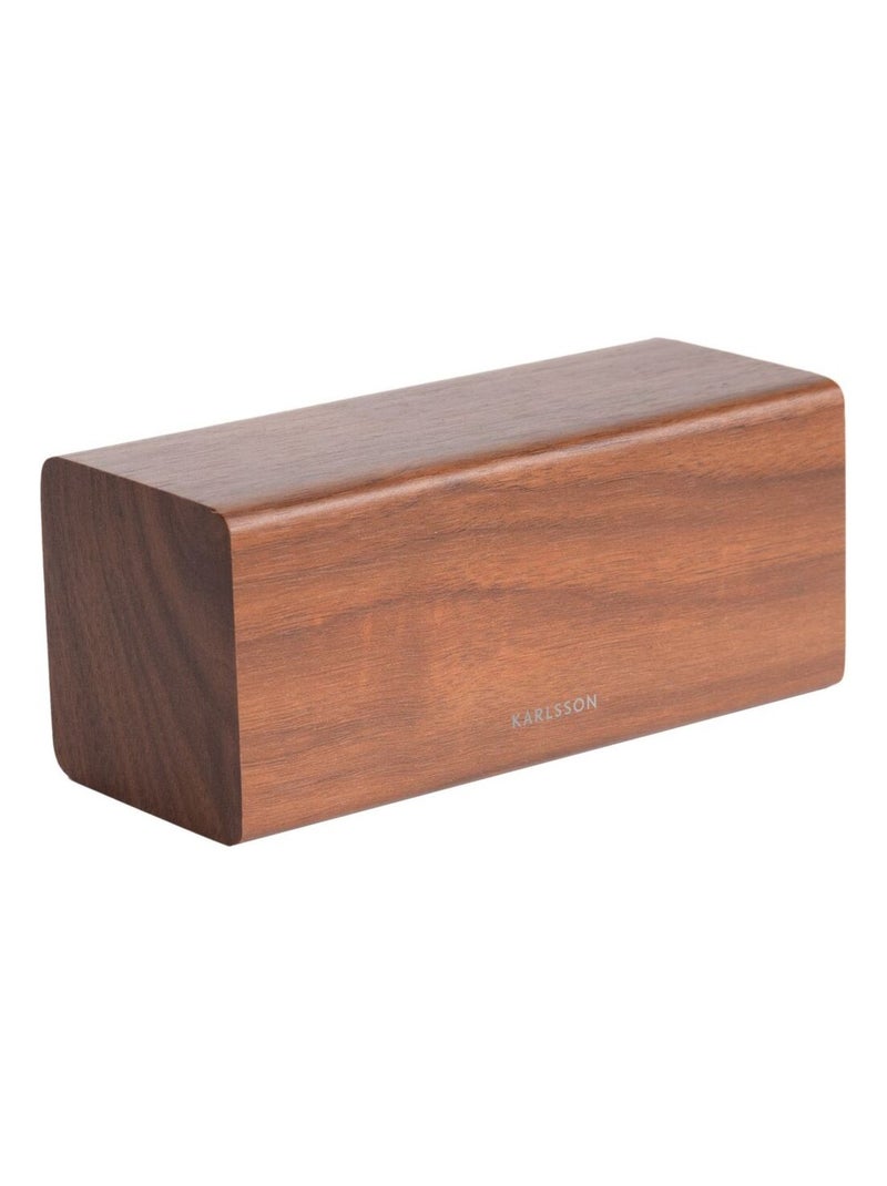 Réveil LED Block en Bois sombre Marron - Kiabi