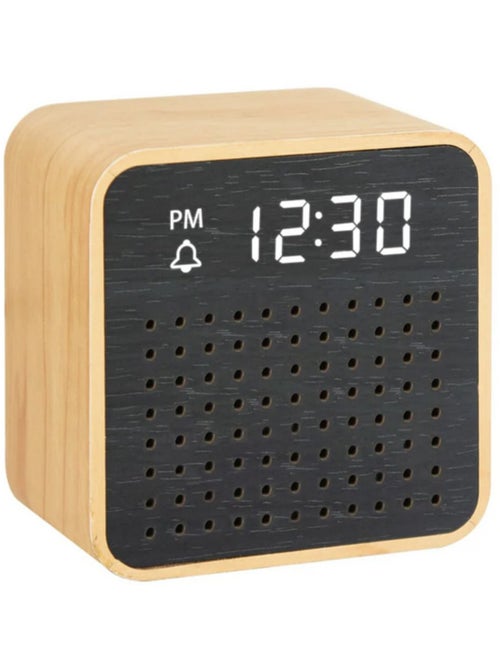 Réveil LED haut-parleur woody - Kiabi