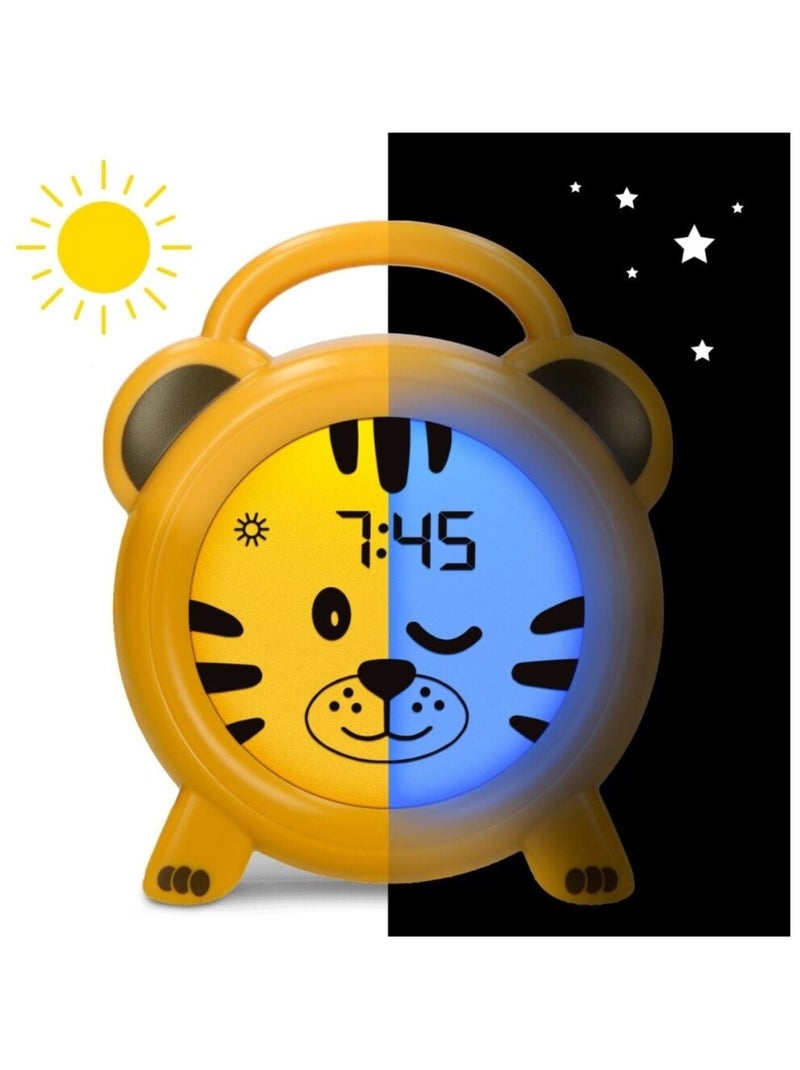 Réveil Pédagogique enfant et Veilleuse Tigre Orange - Kiabi