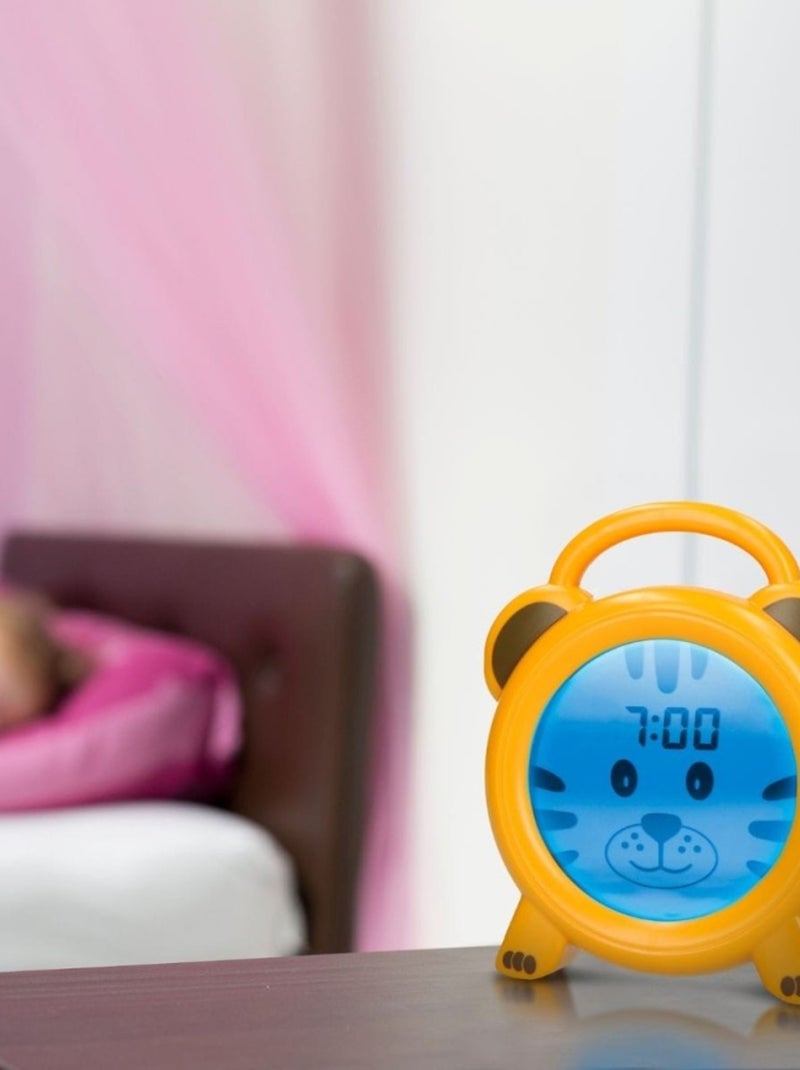 Réveil Pédagogique enfant et Veilleuse Tigre Orange - Kiabi