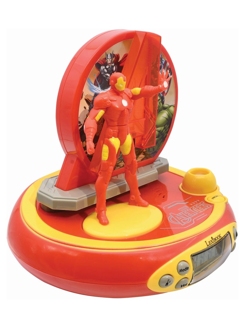 Réveil Projecteur Avengers avec Iron Man en 3D Rouge - Kiabi