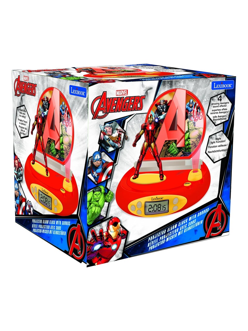 Réveil Projecteur Avengers avec Iron Man en 3D Rouge - Kiabi