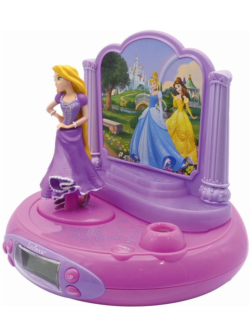 Réveil Projecteur Disney Princesse Raiponce en 3D Rose - Kiabi
