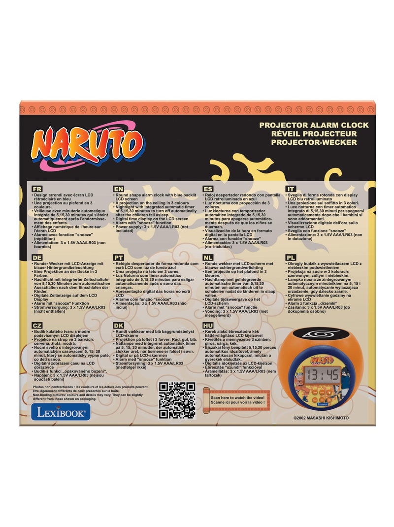 Réveil Projecteur Naruto avec Minuteur Orange - Kiabi