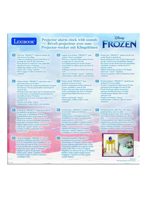 Réveil Projecteur Reine des Neiges avec Anna et Elsa en 3D - Kiabi