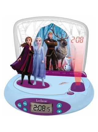 Réveil Projecteur Reine des Neiges avec Anna et Elsa en 3D