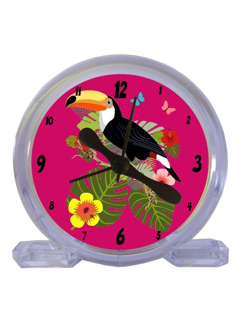 Réveil rose toucan en acrylique N/A - Kiabi