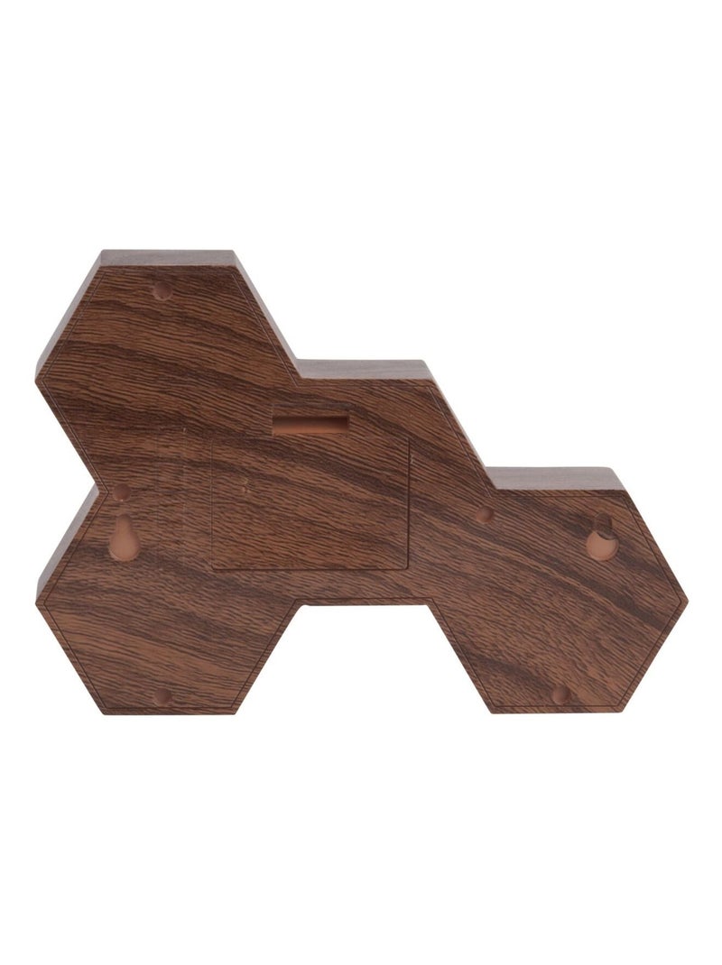 Réveil Six 4 facettes hexagonale Marron - Kiabi