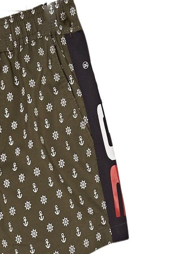 Short de bain Enfant Lacoste avec imprimé siglé contrasté Chez DMS