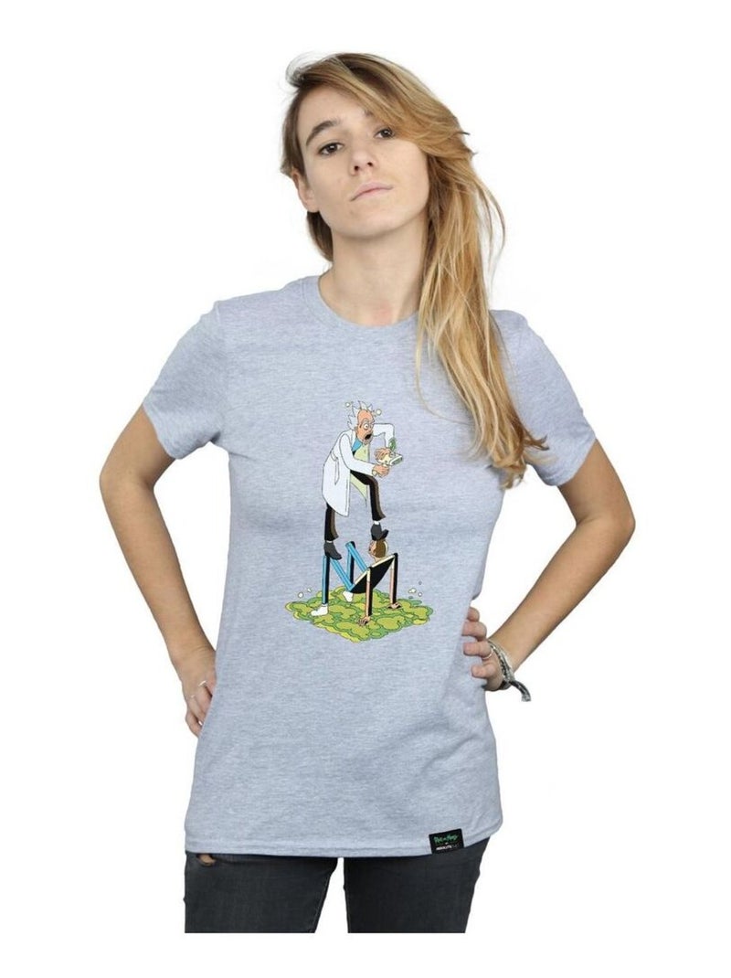Rick And Morty - T-shirt Gris chiné - Kiabi