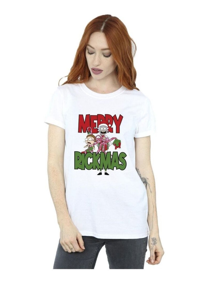 Rick And Morty - T-shirt MERRY RICKMAS Blanc - Kiabi