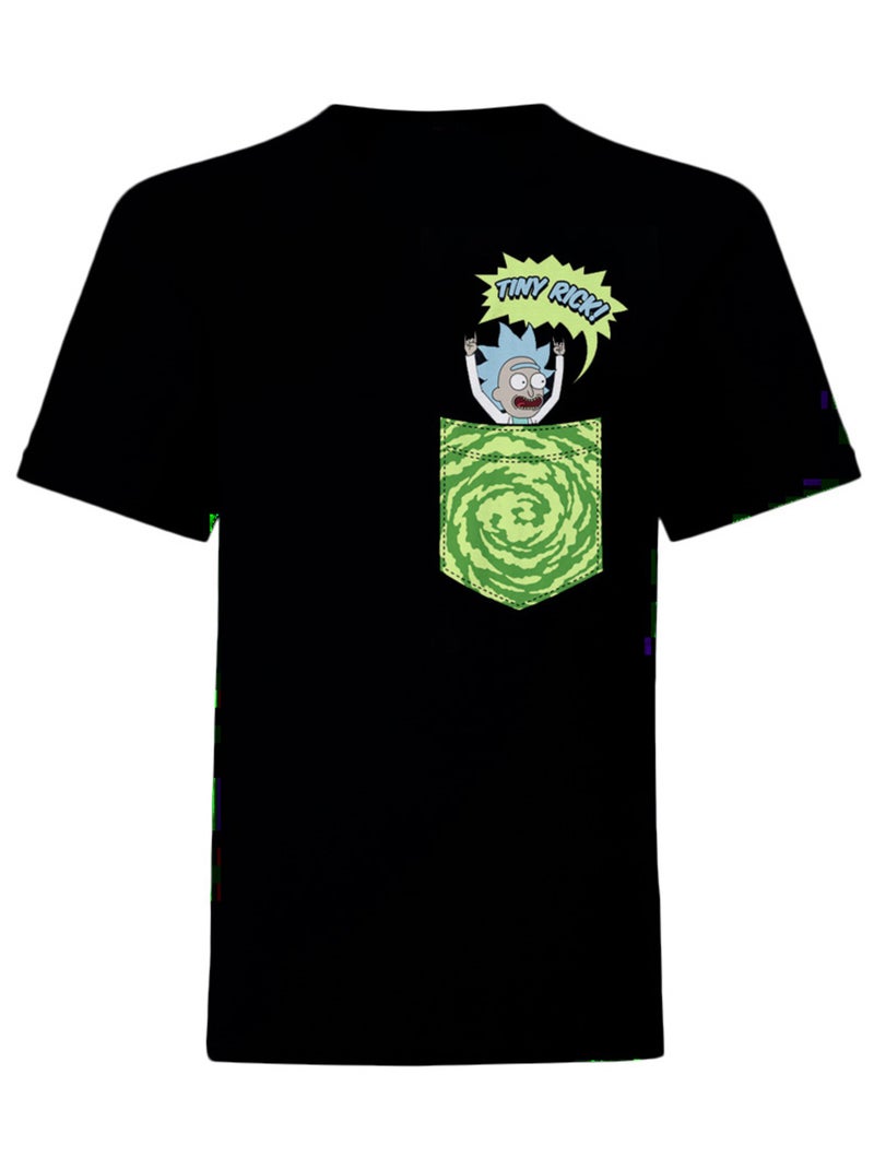 Rick And Morty - T-shirt TINY POCKET Noir - Kiabi