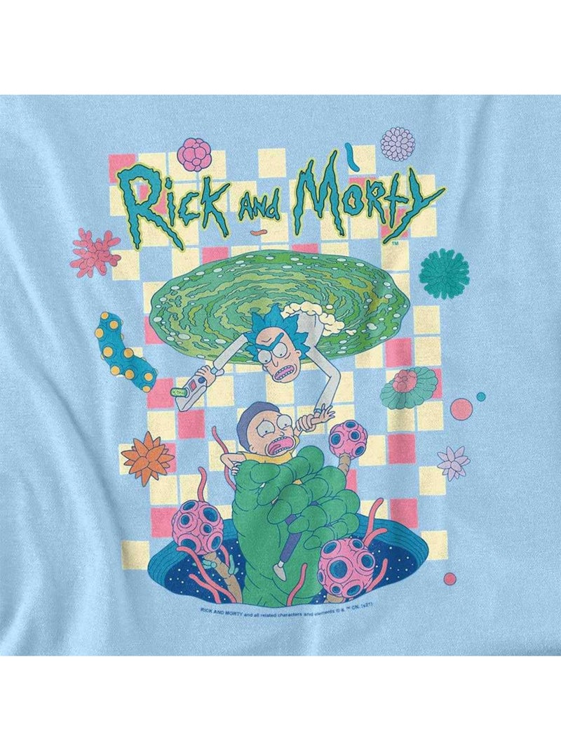 Rick et Morty - T-shirt FALLING PORTALS Bleu clair - Kiabi