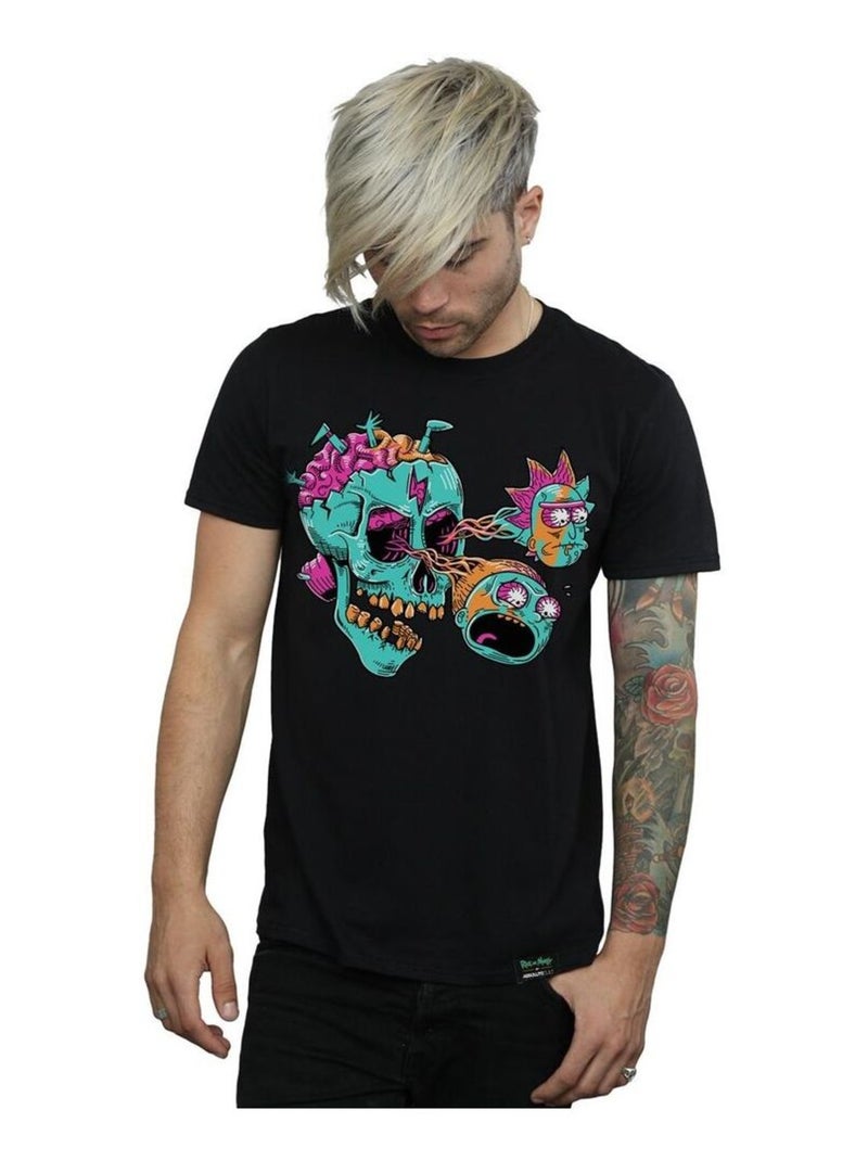 Rick et Morty - T-shirt motif/style crâne et œil (Morty, Rick) Noir - Kiabi