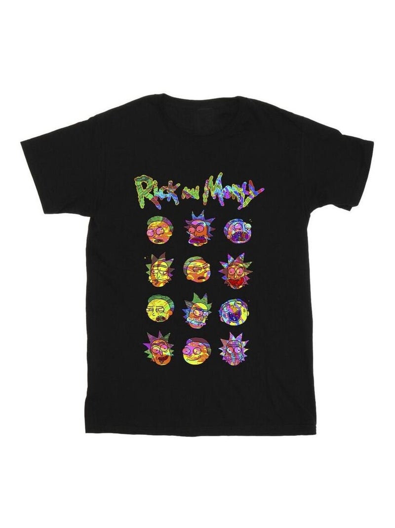 Rick et Morty - T-shirt motif/style tie-dye Noir - Kiabi