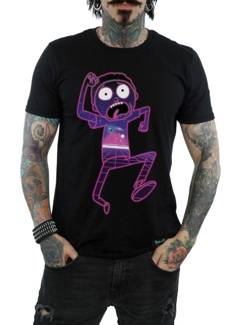 Rick et Morty - T-shirt MULTIVERSE RUN (Morty) Noir - Kiabi