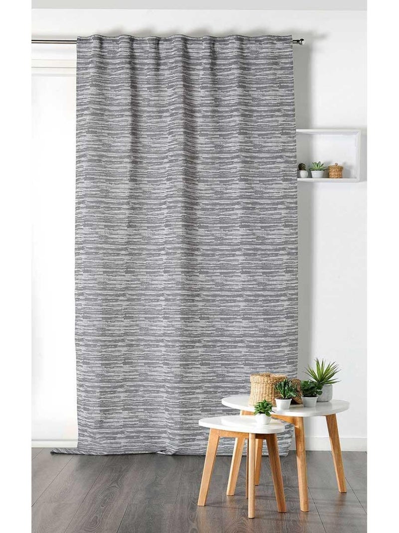 Rideau  -  - Effet Chiné en 2 Tons Gris clair - Kiabi