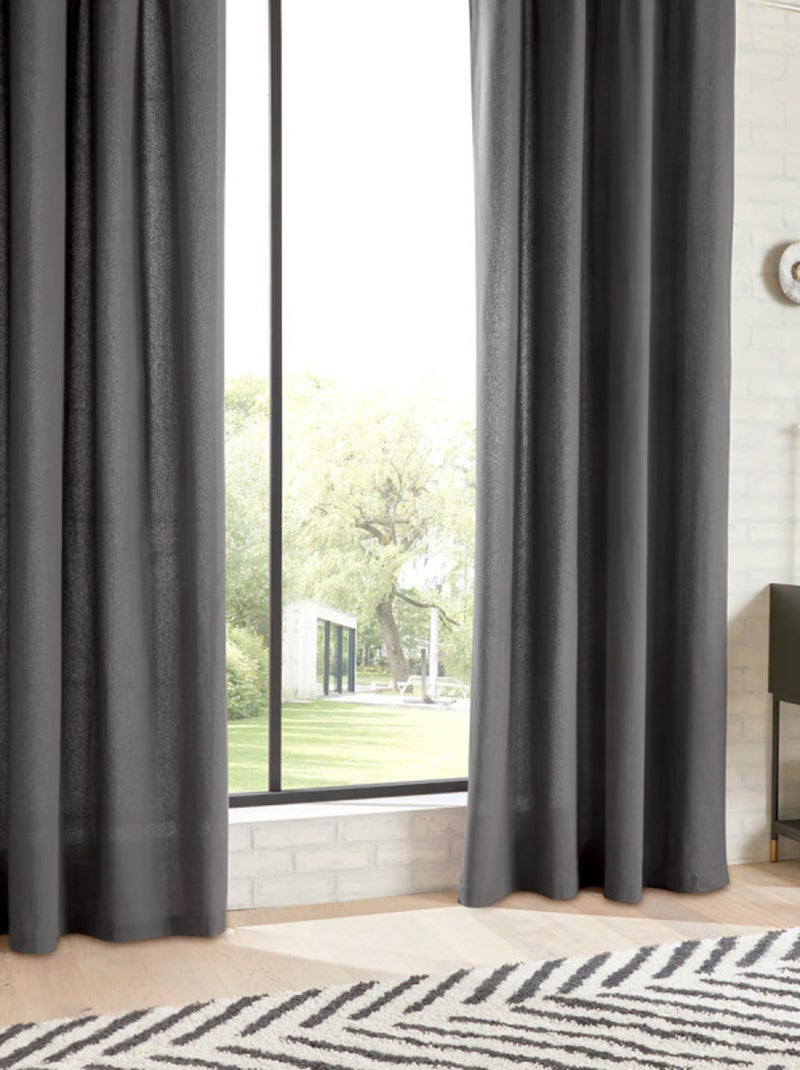 Rideau - Atmosphera - 100% Coton gris anthracite - Kiabi