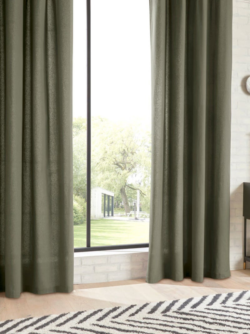 Rideau - Atmosphera - 100% Coton Kaki - Kiabi