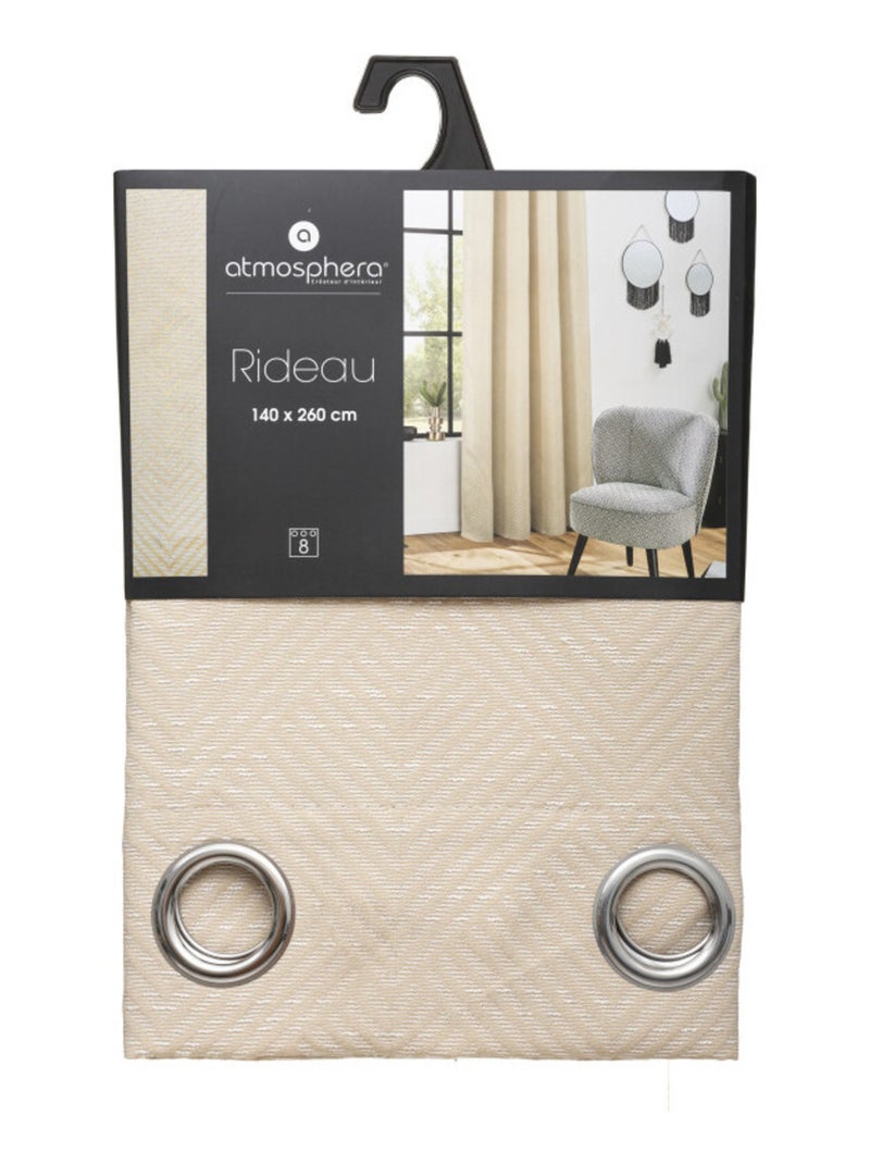 Rideau - Atmosphera - 100% Polyester Beige chiné - Kiabi