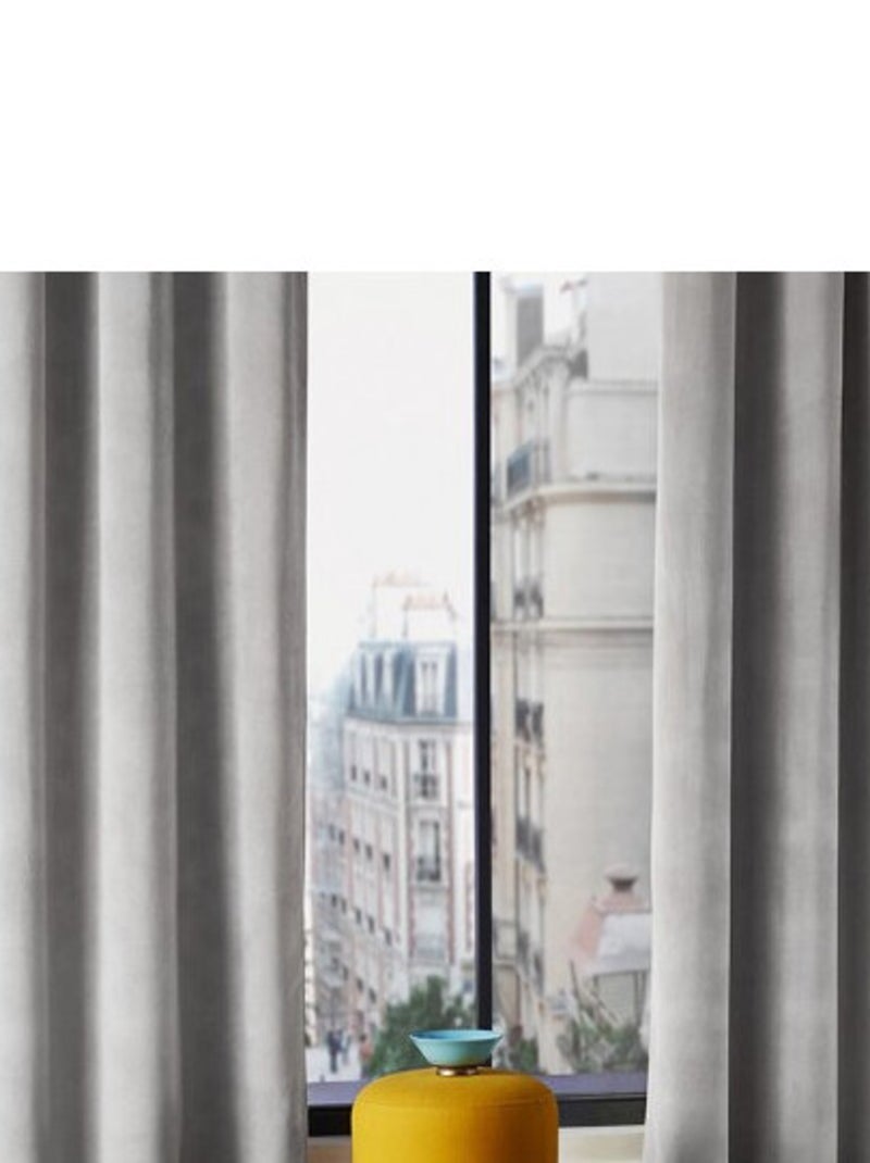 Rideau - Atmosphera - 100% Polyester Gris clair - Kiabi