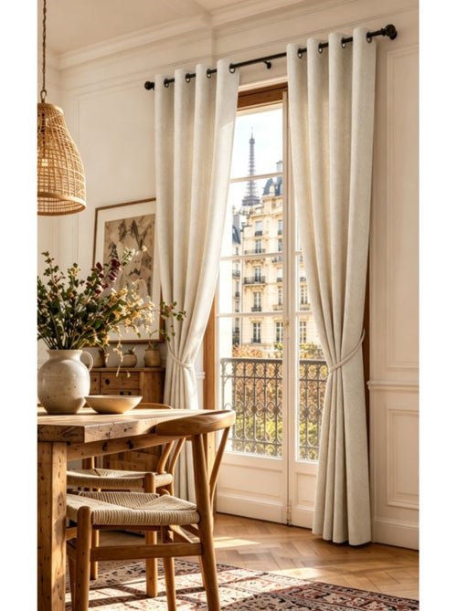 Rideau - coton pur - 100% polyester - Kiabi Rideau - coton pur - 100% polyester - Kiabi