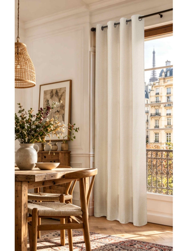 Rideau - coton pur - 100% polyester Beige sable - Kiabi
