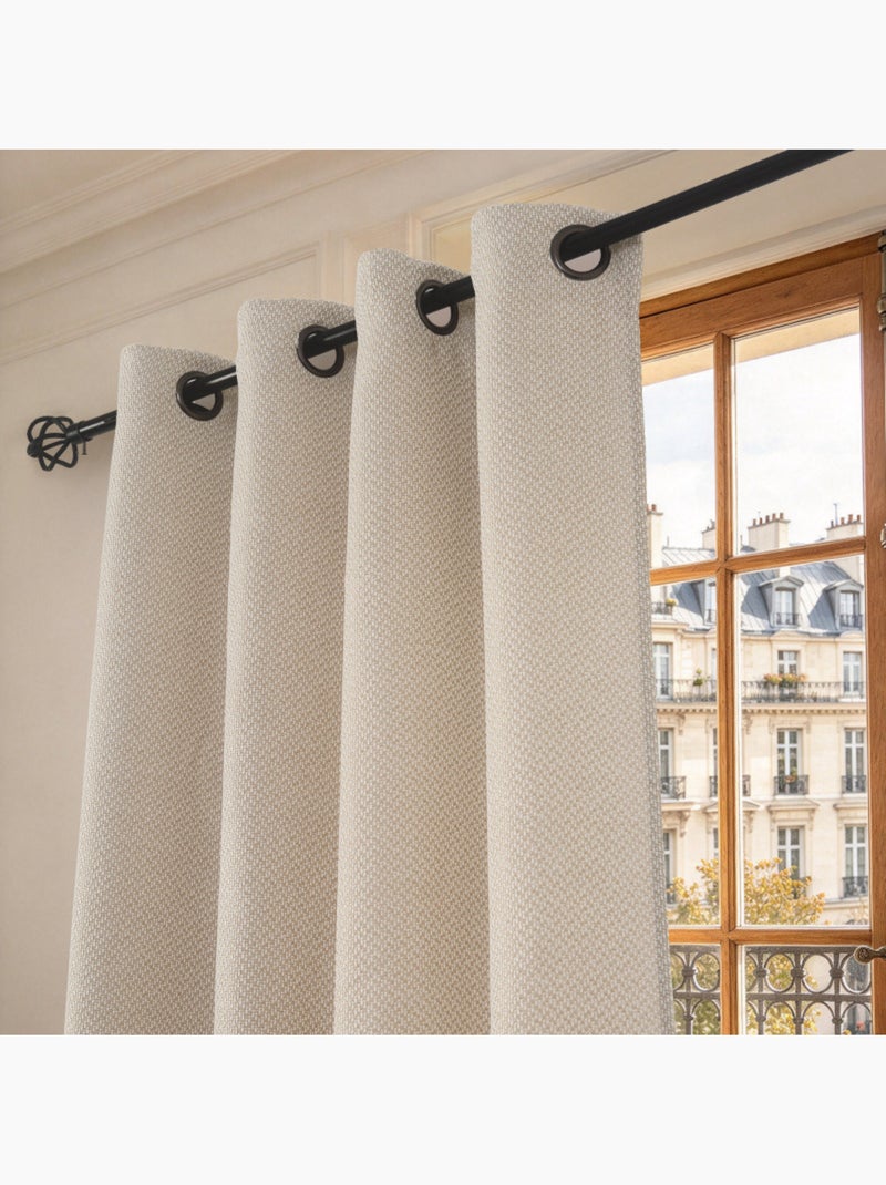 Rideau - coton pur - 100% polyester Beige sable - Kiabi